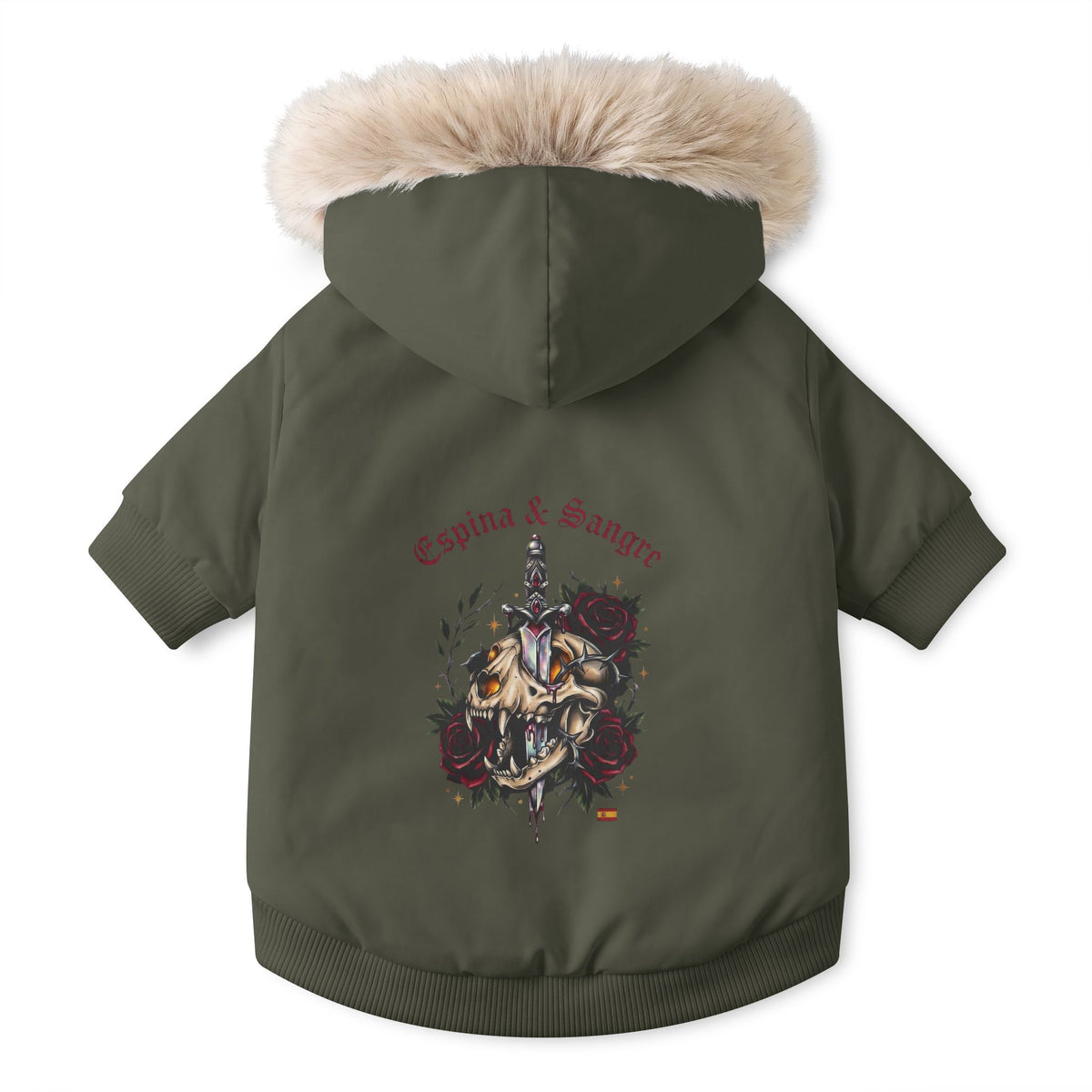 Espina & Sangre Gothic Skull Haustier-Parka – Gefütterte Winterjacke