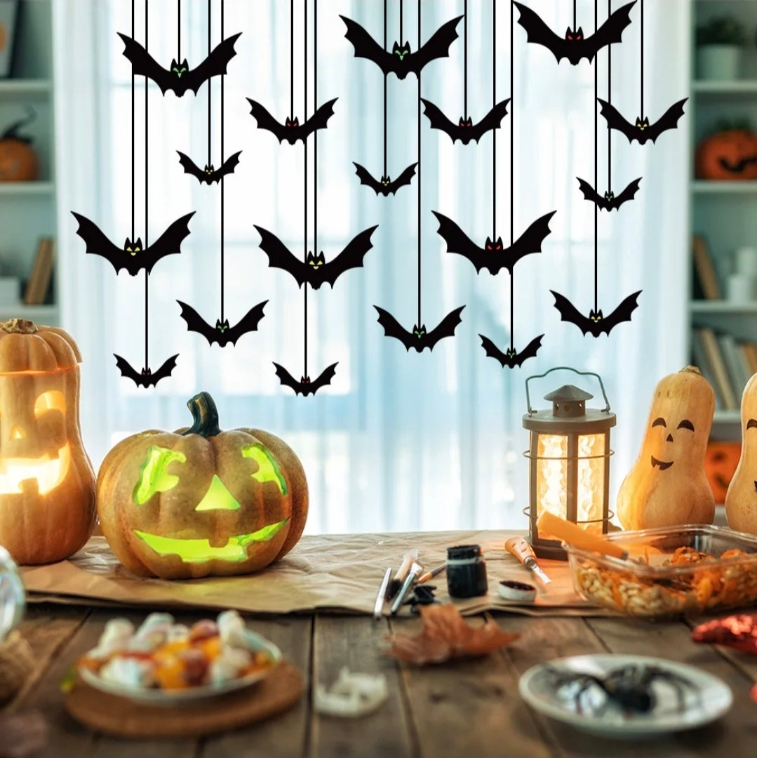Halloween-Dekorationen - Banner, Bänder, Gruselartikel, Fledermaus-Requisiten, Party- und Feiernszubehör